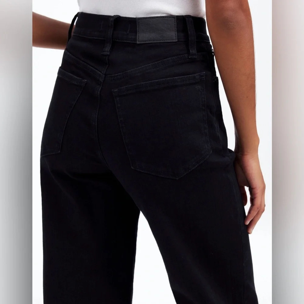 NWT Madewell Perfect Vintage Wide-Leg Jean Sz 30 Petite Women’s Black Rinse Wash